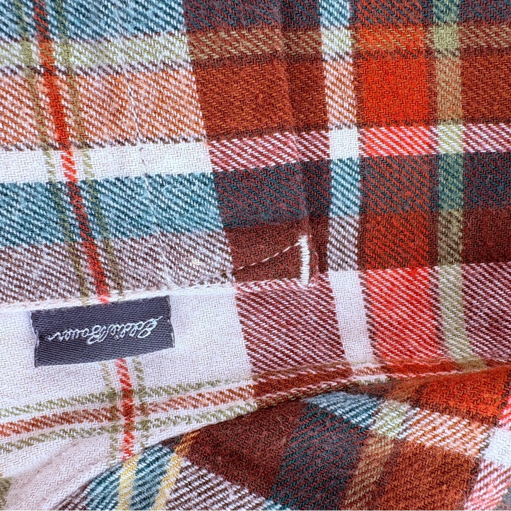 Bleached Upcycled Hombre Plaid Flannel Button Down Shirt Size Small - Picture 8 of 11